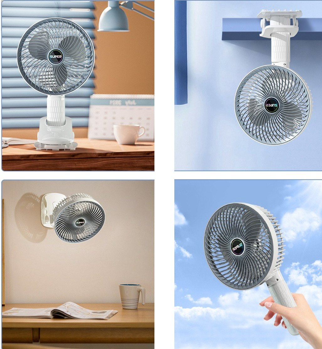 QUẠT KẸP SUPER 3 TRONG 1( cầm tay, kẹp bàn hoặc để bàn đều được )
