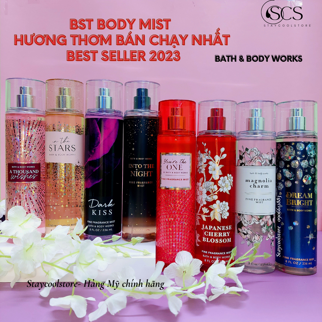 [Bill Mỹ- Đủ Mùi Hot]- Xịt thơm body mist Bath & Body Works 236ml