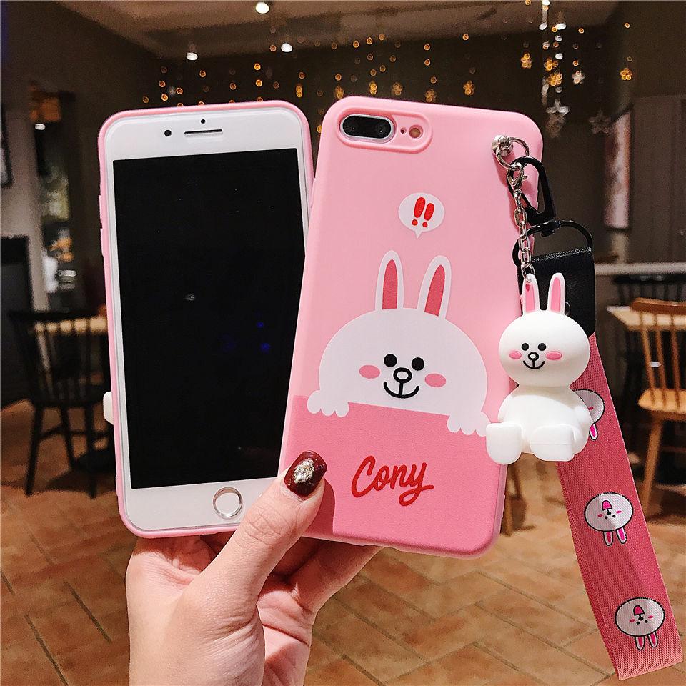 ỐP LƯNG IPHONE HÌNH THỎ ( Tặng Dây Đeo Tay + giá đỡ ) 6/6s/6plus/7/8s /7plus/8plus/X/Xs/XsMax