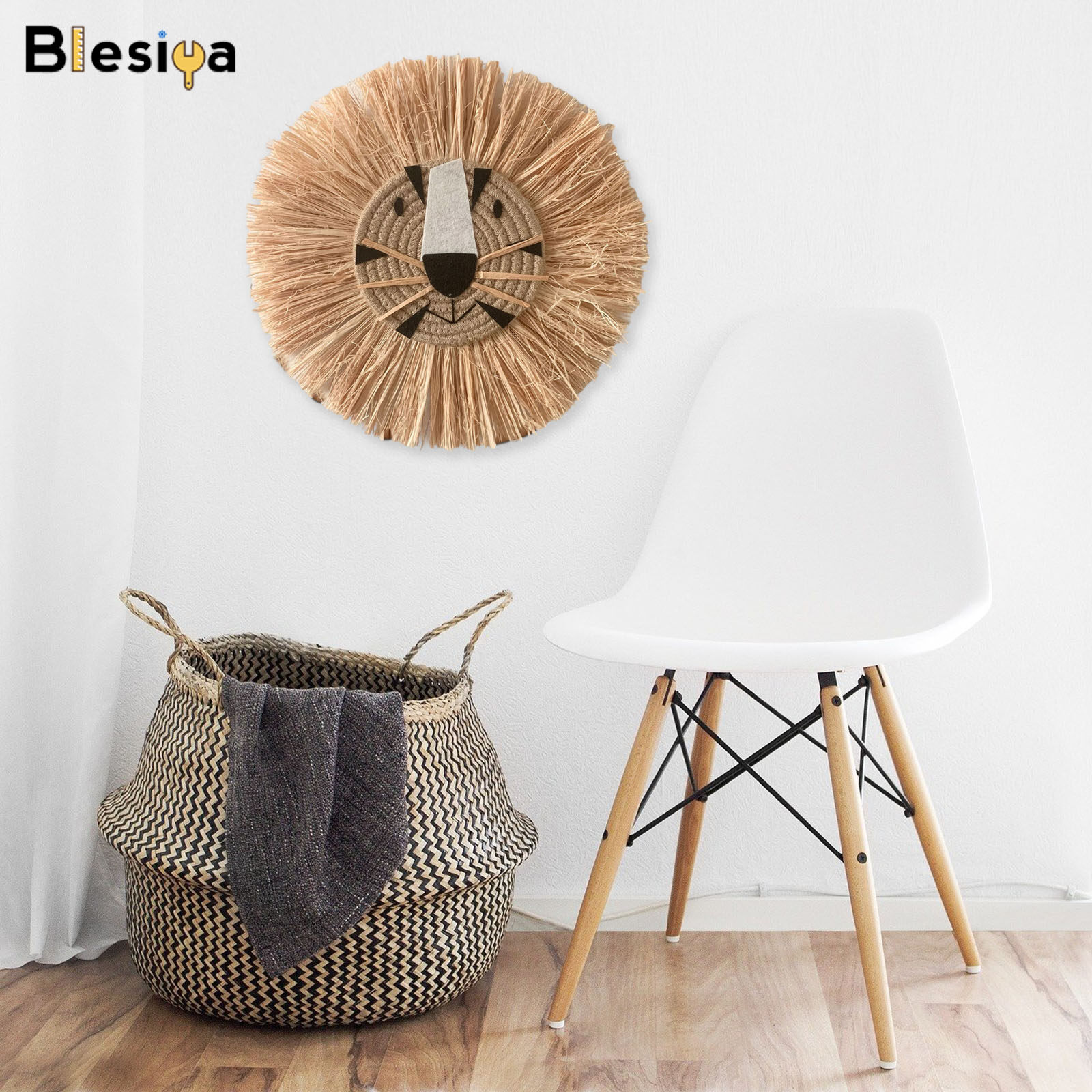 Blesiya Straw Wall Hanging Decor Art Craft W/ Rope Tapestry for Bedroom Decoration