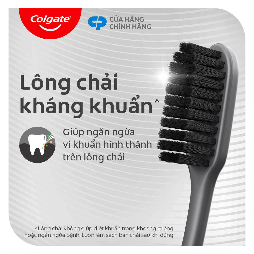 [Chỉ 4.4_Áp 2 tầng Voucher giảm đến 30%] Bộ 2 bàn chải Colgate SlimSoft Charcoal than hoạt tính kháng vi khuẩn siêu mềm mảnh