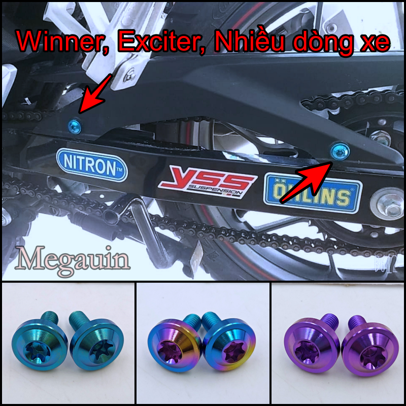 Ốc titan gr5 chắn xích winner, exciter