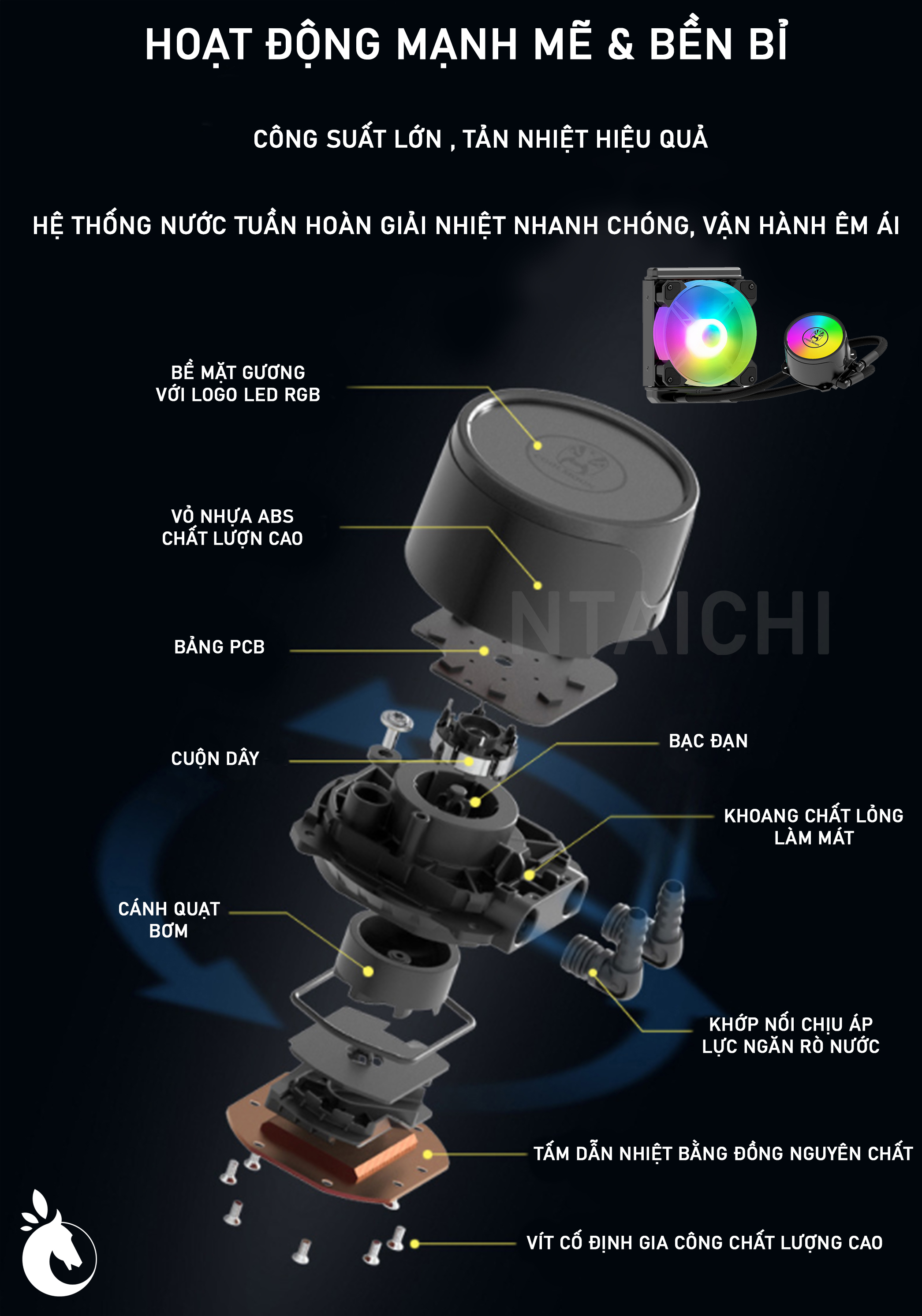 Tản nhiệt nước All in One COOLMOON COLD MOON AR120 - LED ARGB | Support All Socket