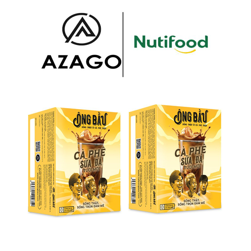 Combo 02 hộp cà phê sữa đá tươi mới ông bầu hộp 240g cb2.obsđtmaz – thương hiệu nutifood - azago