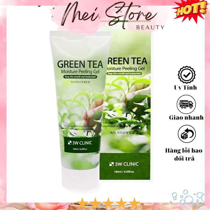 [GIẢM 5% ĐƠN 129K][HCM][MẪU MỚI] Tẩy tế bào chết 3W Clinic Green Tea / Rice Bran Moisture Peeling Gel chiết xuất trà xanh và cám gạo (180ml)