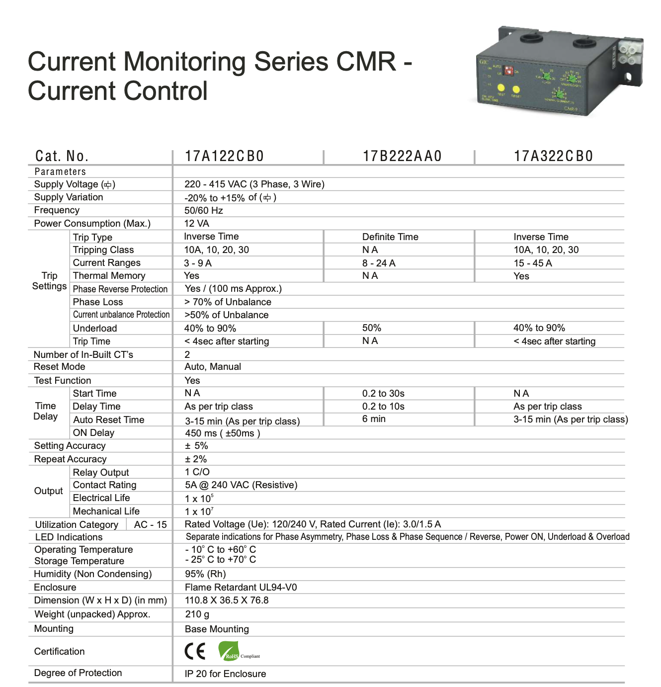 [HCM]Rơ le bảo vệ quá tải động cơ 3 pha 3-9A 17A122CB0