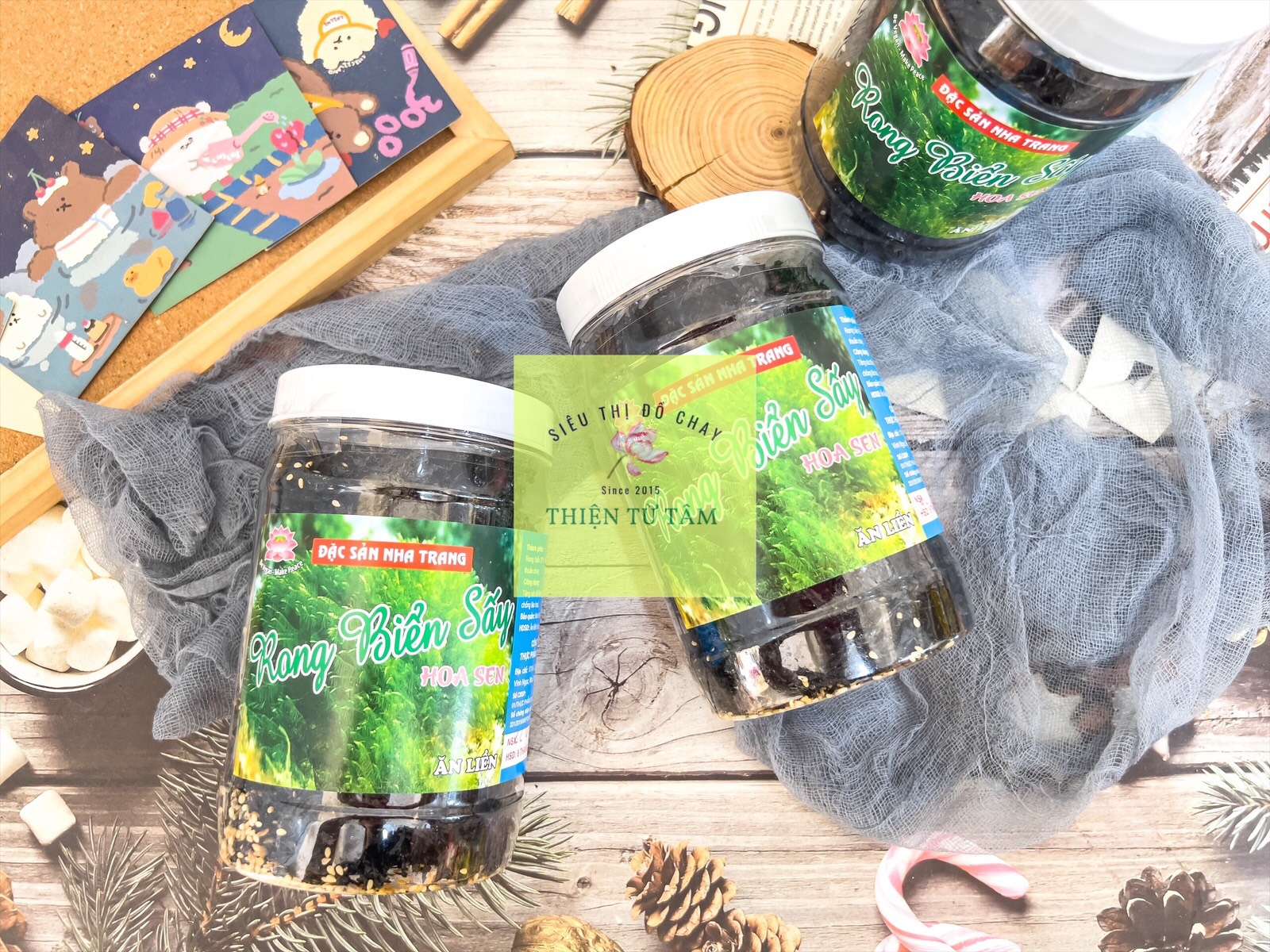 Rong biển sấy khô ăn liền hoa sen thực phẩm chay đặc sản nha trang hũ 50g