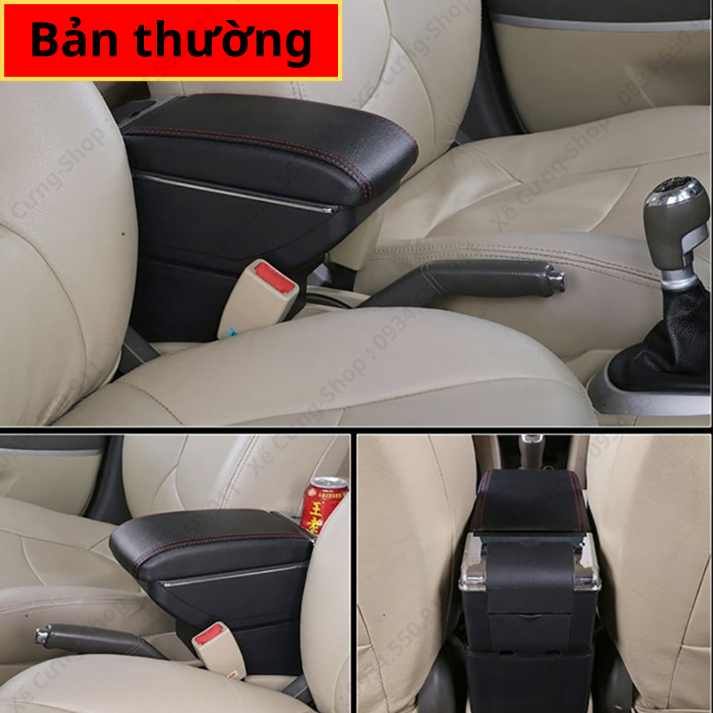 Hộp tỳ tay xe I10 cao cấp Đời 2012 - 2020 tích hợp cổng sạc USB - Bảo hành 12 tháng