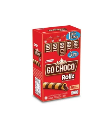 Bánh Quế Xốp Kem Socola Go Choco Rollz Choco-Filled Wafer Stick