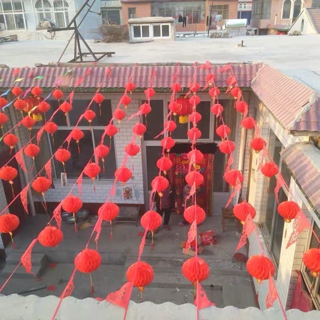 LỒNG ĐÈN ĐỎ TRANG TRÍ TẾT XUÂN ( SET 10 CÁI )