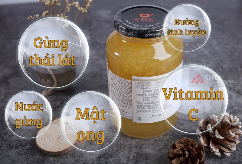 Mật ong Gừng Hàn Quốc 1kg/lọ