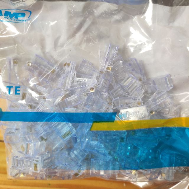 Đầu mạng rj45 AMP Cat5e (Hộp 100 con)