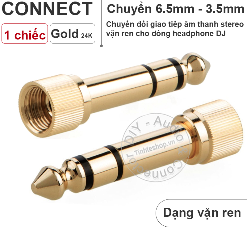 6.35mm male to 3.5mm female stereo screw thread for DJ headphones series 1PCS