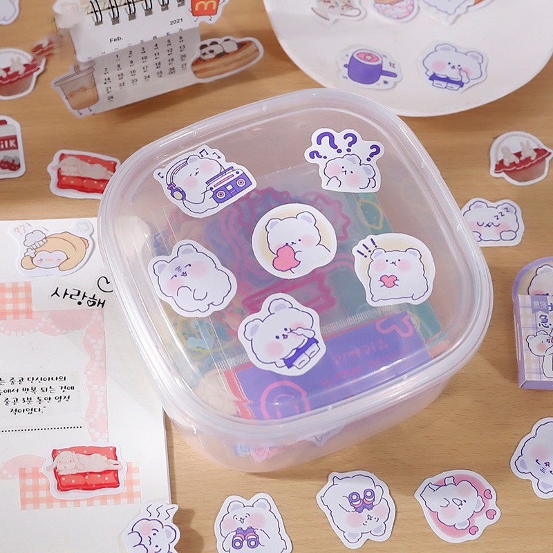 [HD33] Bộ 45 hình dán sticker dễ thương trang trí sổ tay DIY