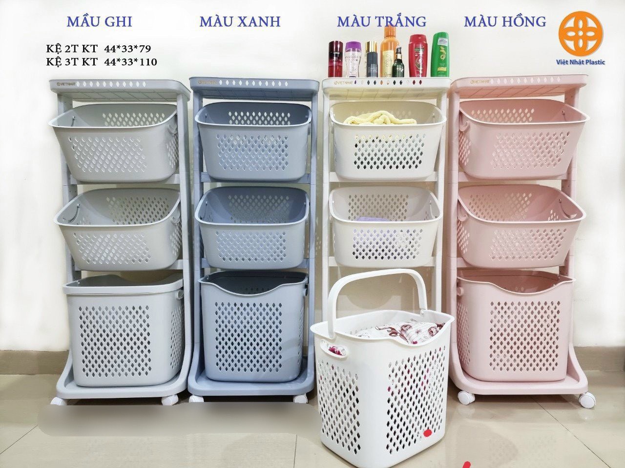 Kệ nhựa 3 tầng Việt Nhật đa năng