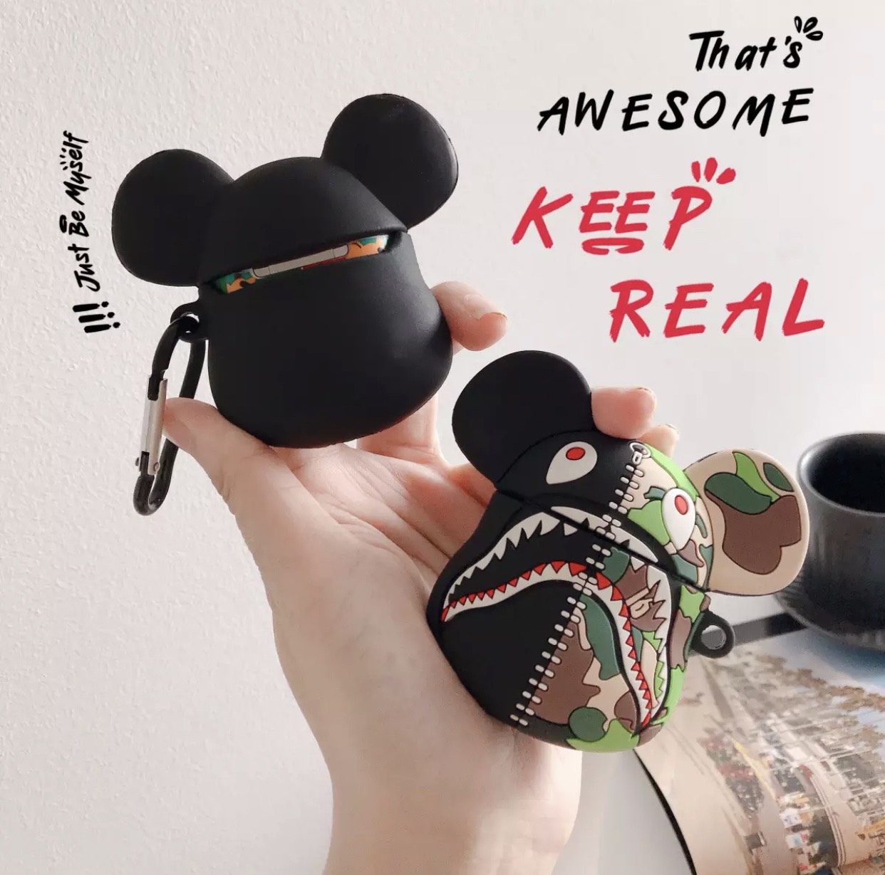 Case airpods 3 1/2/PRO KAWS CAMO 1094 - Vỏ bảo vệ hộp đựng tai nghe airpods 1/2, i11, i12, i13
