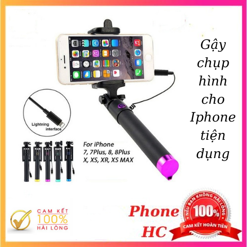 Gậy Chụp Hình iPhone 7, 8, X, XS Cổng Lightning, nhỏ gọn, tiện dụng