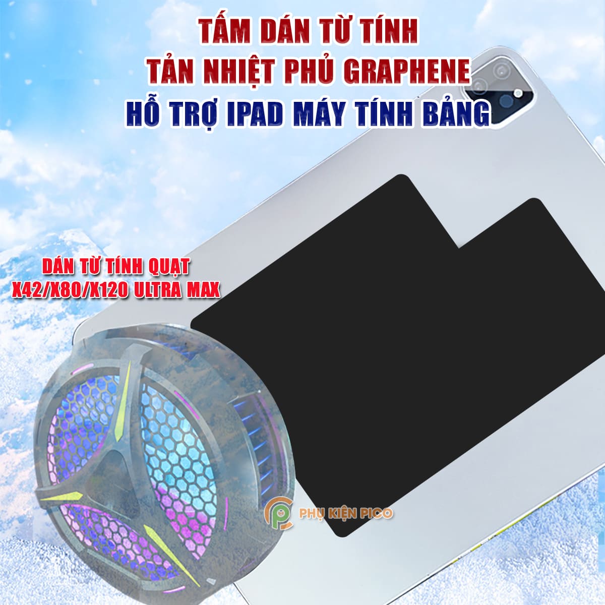 Miếng dán tản nhệt điện thoại - Vòng từ tính sạc không dây cho IP Magsafe - Vòng Kim loại hỗ trợ quạt tản nhiệt sò lạnh