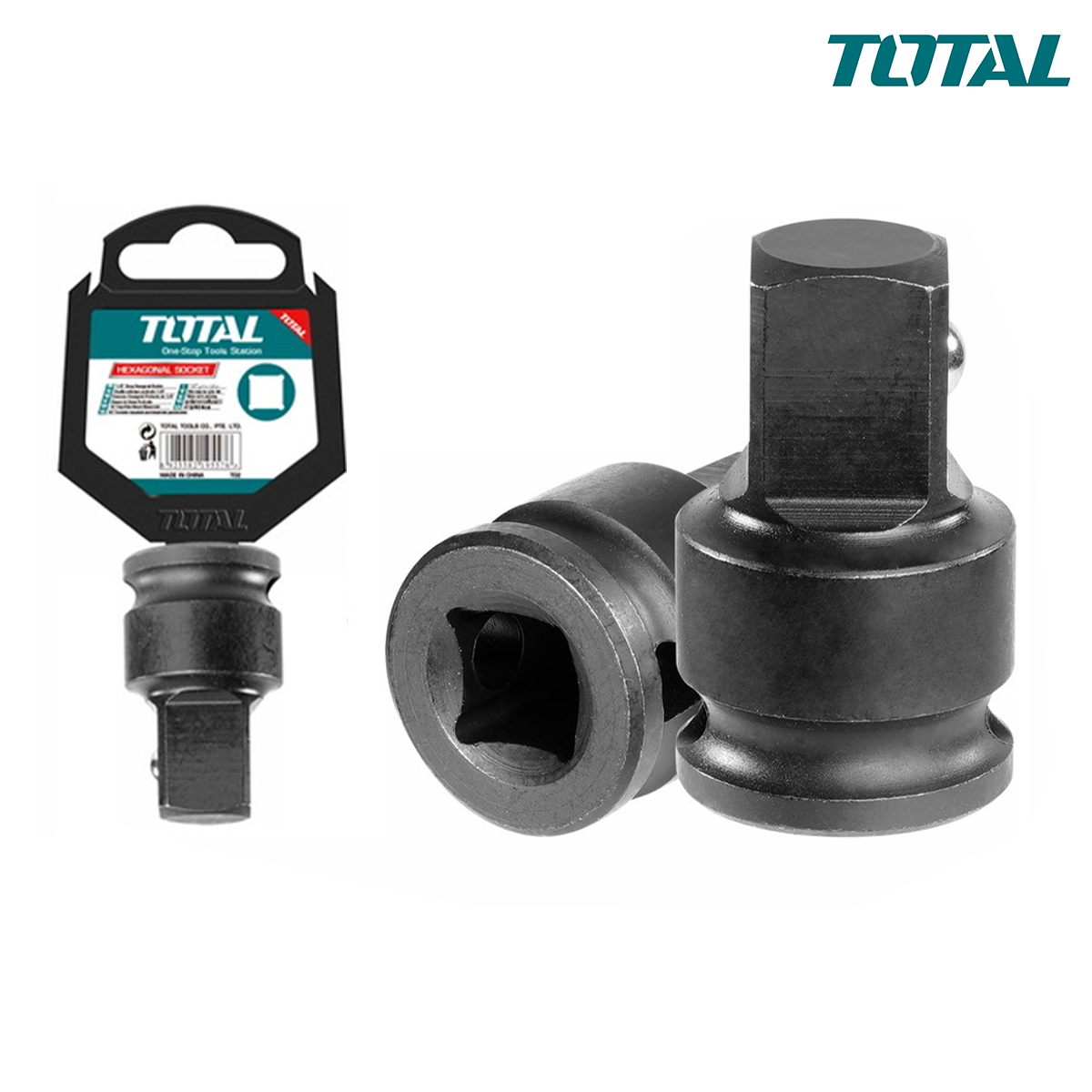 1/2 (f) x 3/4 square socket adapter (m) total