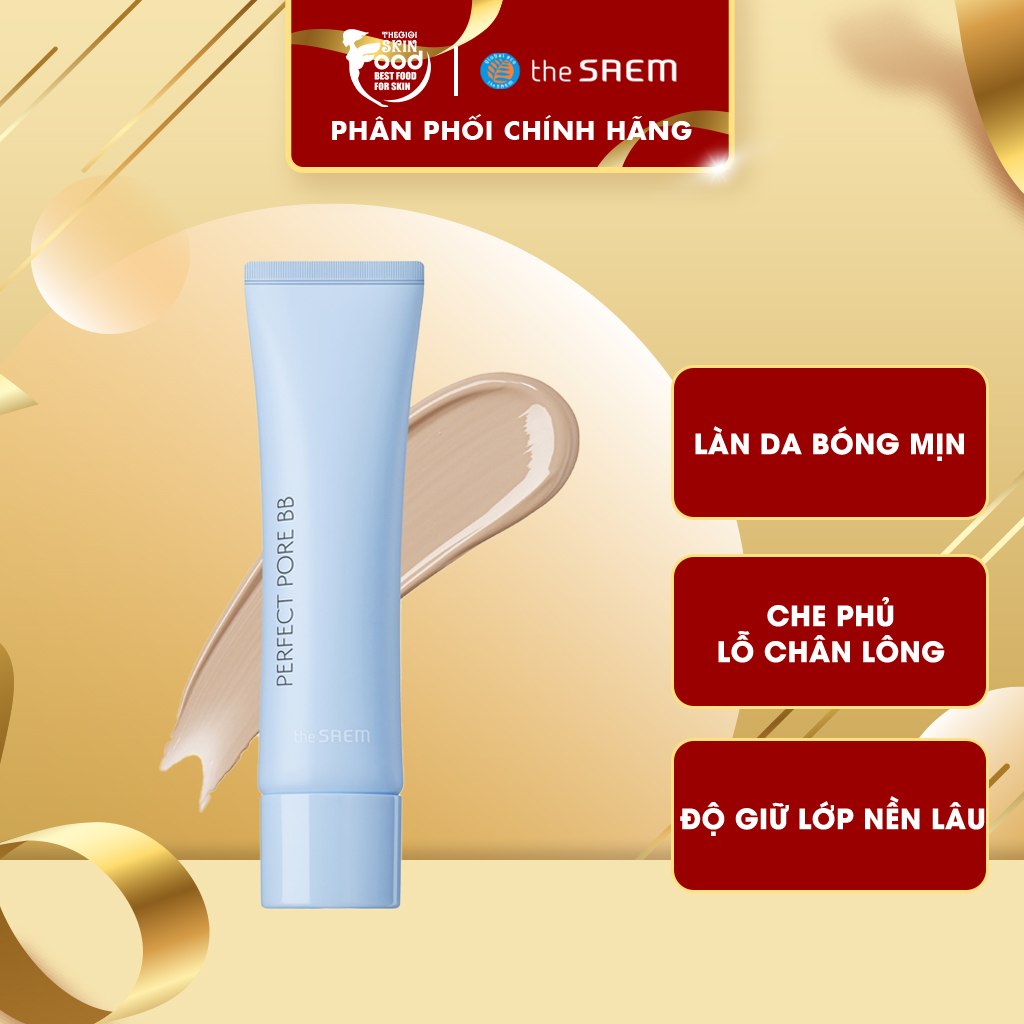 Kem nền kiềm dầu, che phủ mỏng nhẹ, lâu trôi the saem saemmul perfect pore bb spf30/pa++ 30g