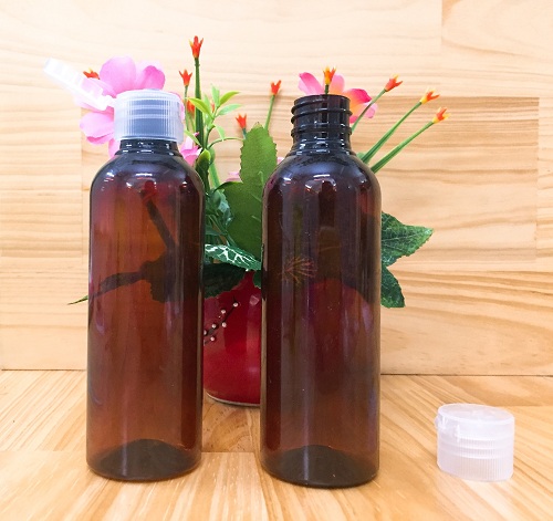 Combo 10 chai nhựa nắp bật NÂU 100ml.