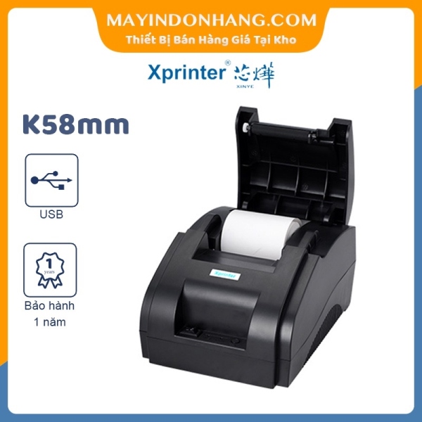 Máy In Bill tính tiền Xprinter 58iih - Máy in hoá đơn Gprinter 5890 USB   LAN và Wifi Giá Rẻ - Tặng kèm 01 Cuộn Giấy