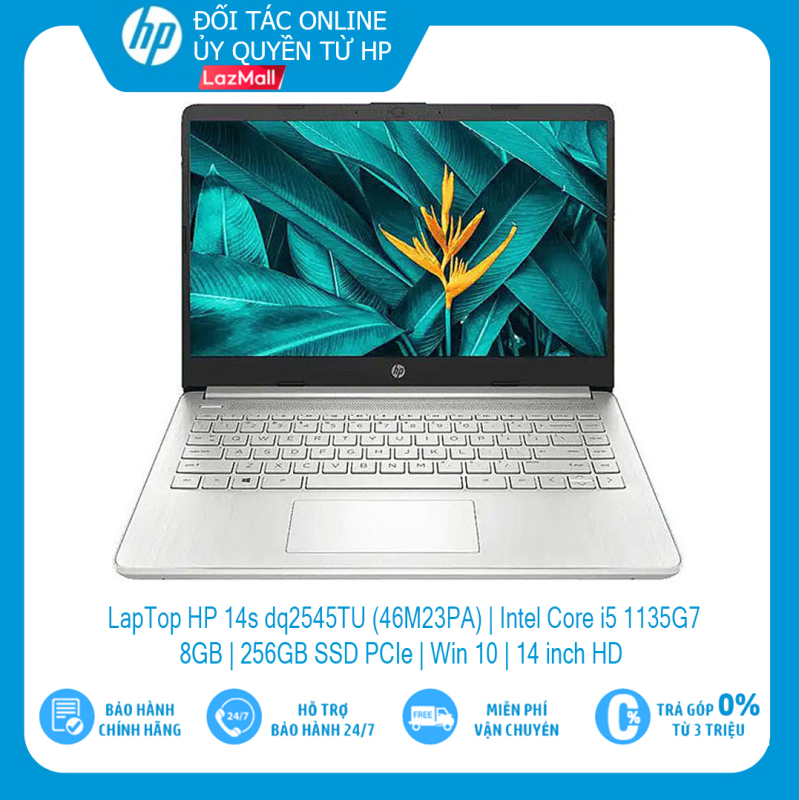 [12.12 Voucher 2 triệu] LapTop HP 14s dq2545TU (46M23PA) | Intel Tiger Lake Core i5 1135G7 | 8GB | 256GB SSD PCIe | Win 10 | 14 inch HD | Hàng New 100%, Chính Hãng HP Việt Nam