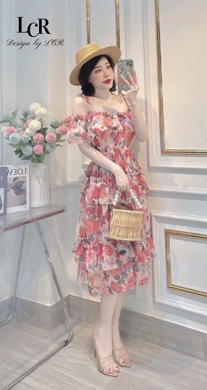 Đầm Voan Tầng Hai Dây Siêu Đẹp UP
