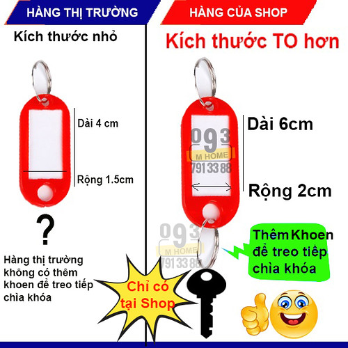 Combo 20 Móc Khóa Móc Treo,Thẻ Ghi Chú Chìa Khóa Đánh Dấu Hành Lý,Móc Khóa Xe Máy Ô tô Thẻ Khóa Khách Sạn Văn Phòng