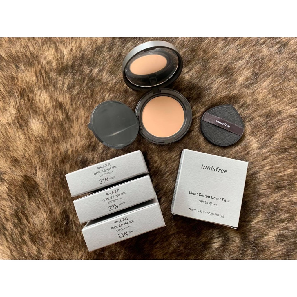 Phấn phủ nén Innnisfree Light Cotton Cover Pact 12g