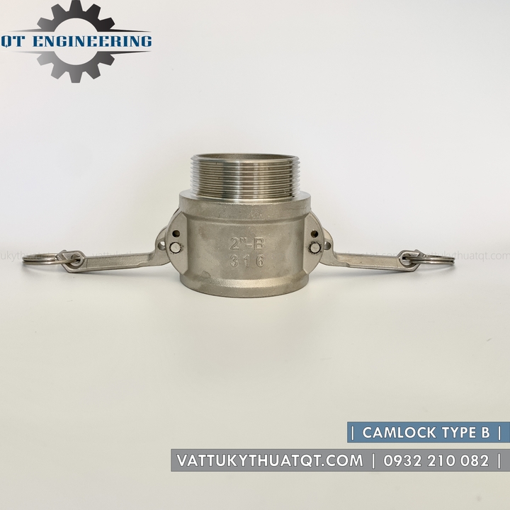 Khớp nối nhanh Camlock INOX 304 Kiểu B (CÁI REN NGOÀI) | VATTUKYTHUATQT.COM