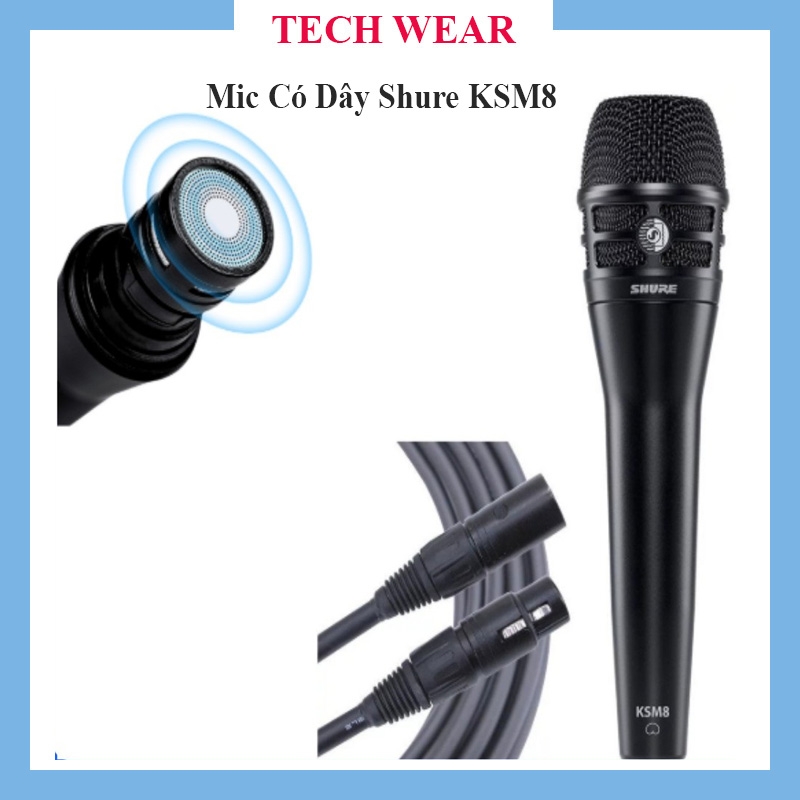 [GIÁ SALE] Micro Karaoke Có Dây Shure Ksm8, Âm Thanh Trong Trẻo, Trung Thực, Thiết Kế Hợp Kim Nguyên Khối Bền - Đẹp, Chống Hú, Chống Rít Phù Hợp Phòng Trà, Karaoke Gia Đình,...