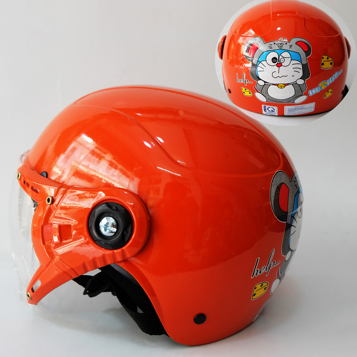 NÓN BẢO HIỂM TRẺ EM CÓ KÍNH,7 MÀU,CHO BÉ 4-10 TUỔI,NHIỀU HOẠ TIẾT CHO BÉ TRAI VÀ BÉ GÁI,NHƯ HÌNH-ĐẠT CHUẨN CR