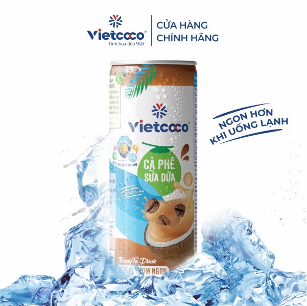 COMBO 6 CÀ PHÊ SỮA DỪA LON NHÔM VIETCOCO 240ML