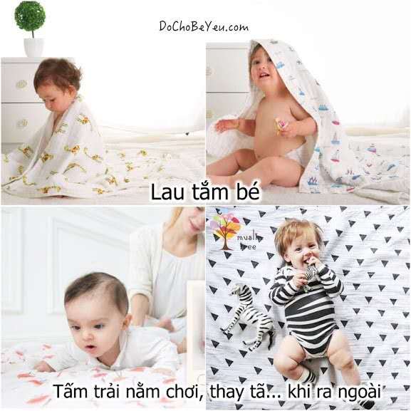 Khăn Aden Bambo dùng để tắm hoặc quấn bé