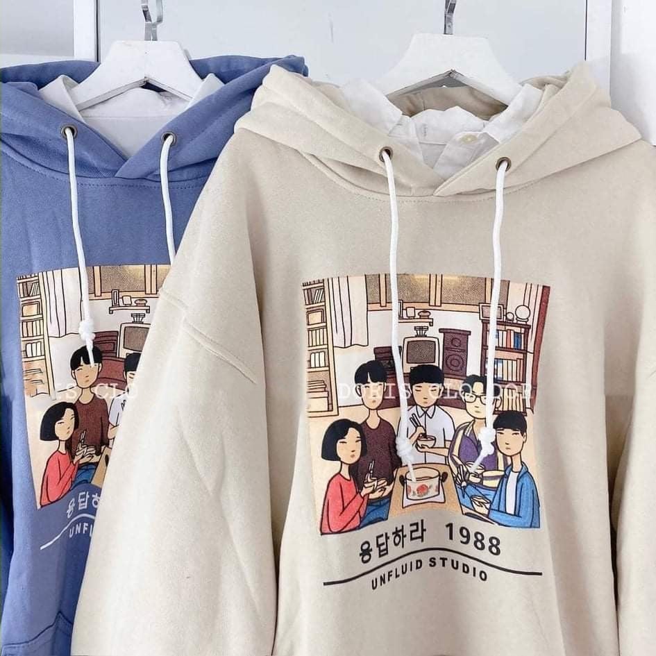 ÁO nỉ hoodie in hình bữa cơm gia đình
