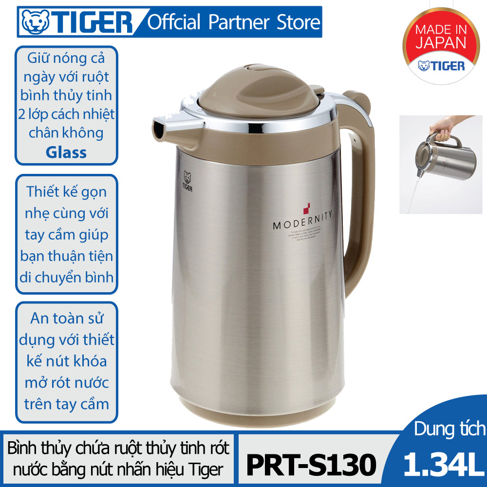 Bình thủy chứa ruột thủy tinh Tiger PRT-S130 (1.34L)