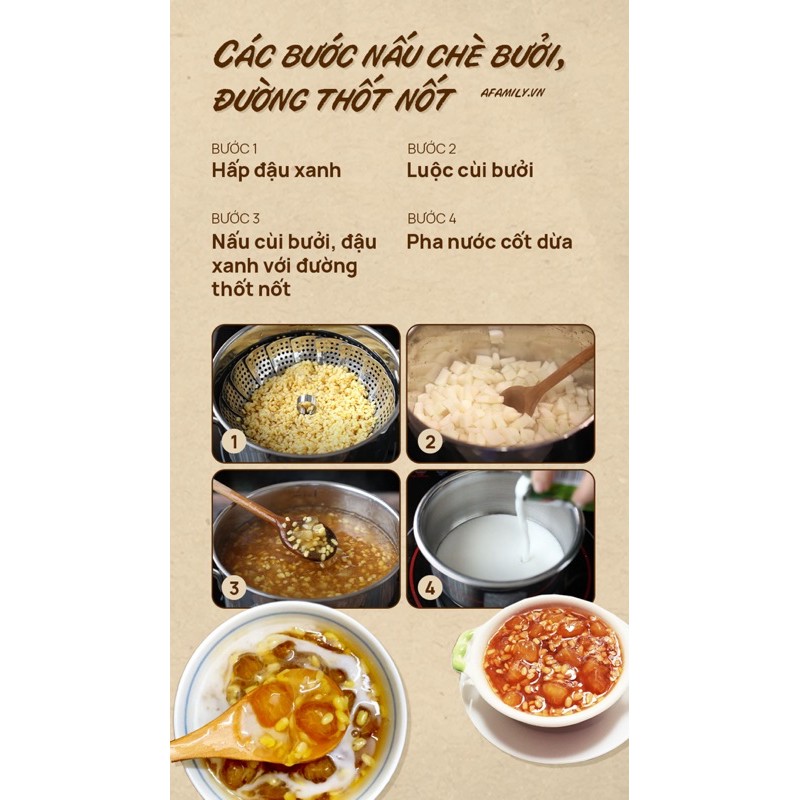 [HCM]CHÈ BƯỞI ĐẬU XANH 900G- SET 40-50 chén bự