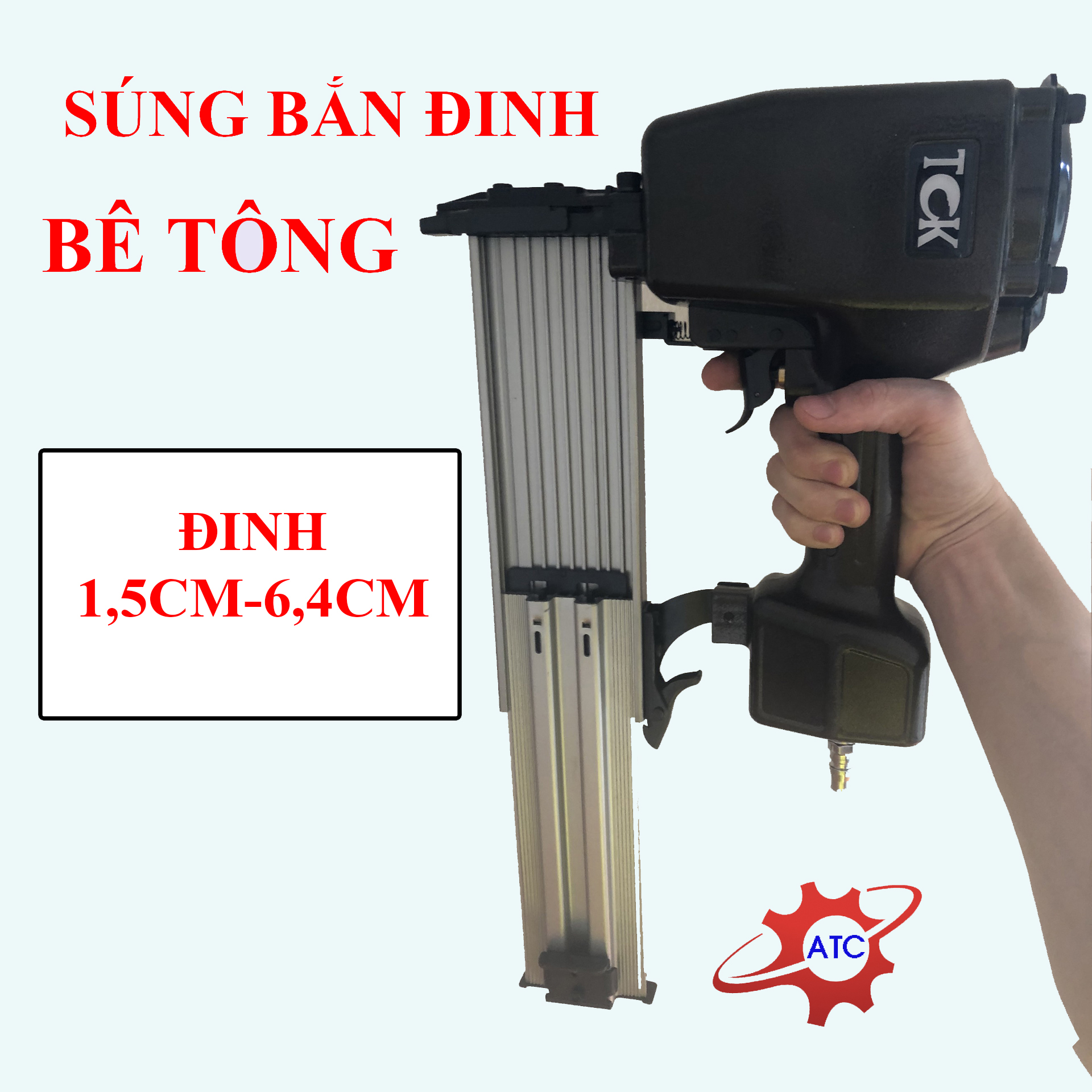 Máy bắn đinh bê tông 1,5-6,4cm cực khỏe dùng hơi máy nén khí