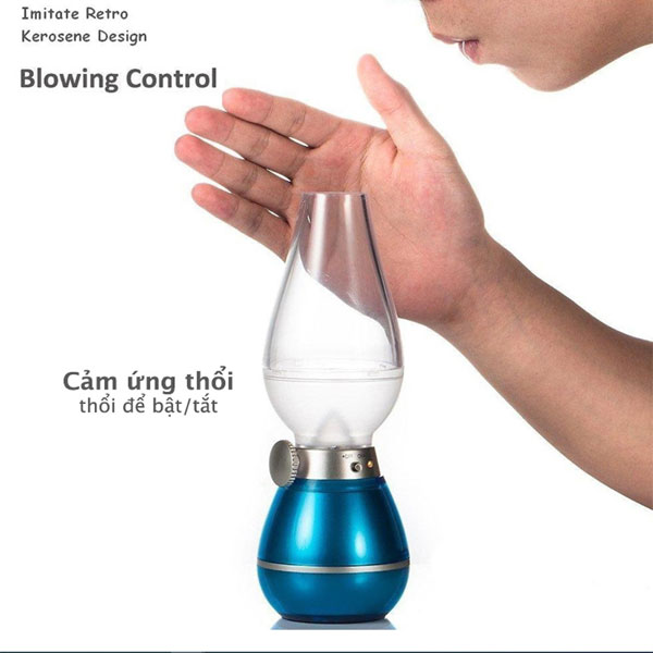 [HCM]Đèn Dầu Led Cảm Ứng Thổi Bật Tắt Sạc Điện Cao Cấp