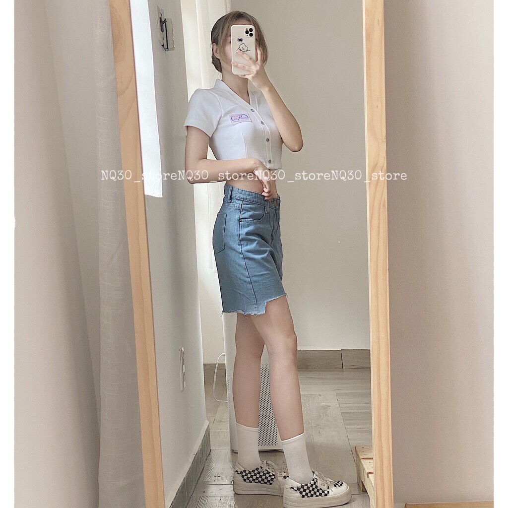 ☀️SET QUẦN JEANS NGỐ ULLZANG + CROP V LOGO