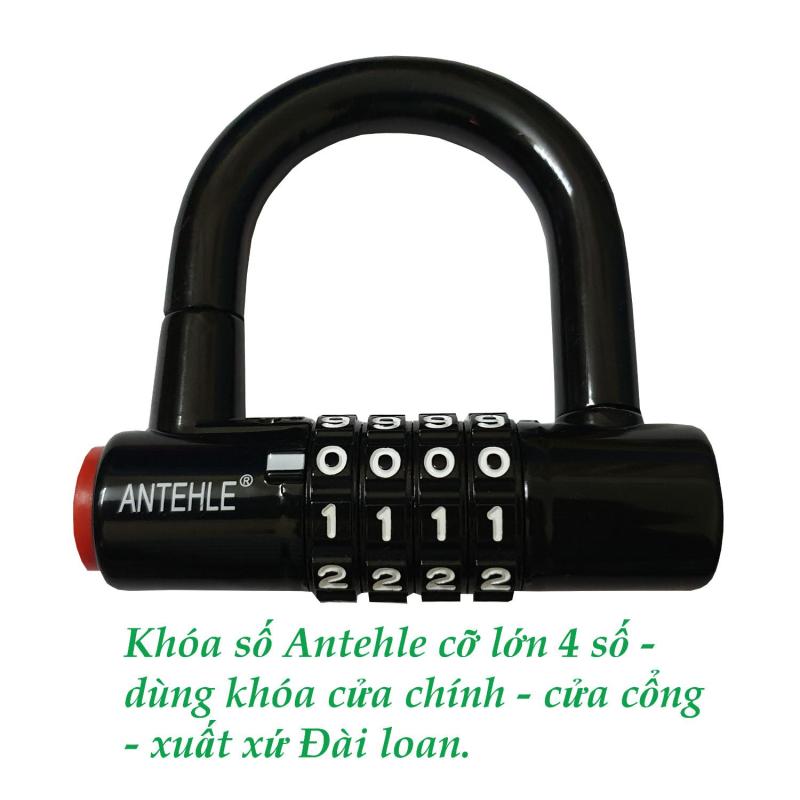Khóa số cỡ lớn ANTEHLE 4 số thay đổi được mật mã - khóa cửa chính, cửa cổng - xuất xứ Đài loan với hai màu đỏ hoặc đen.