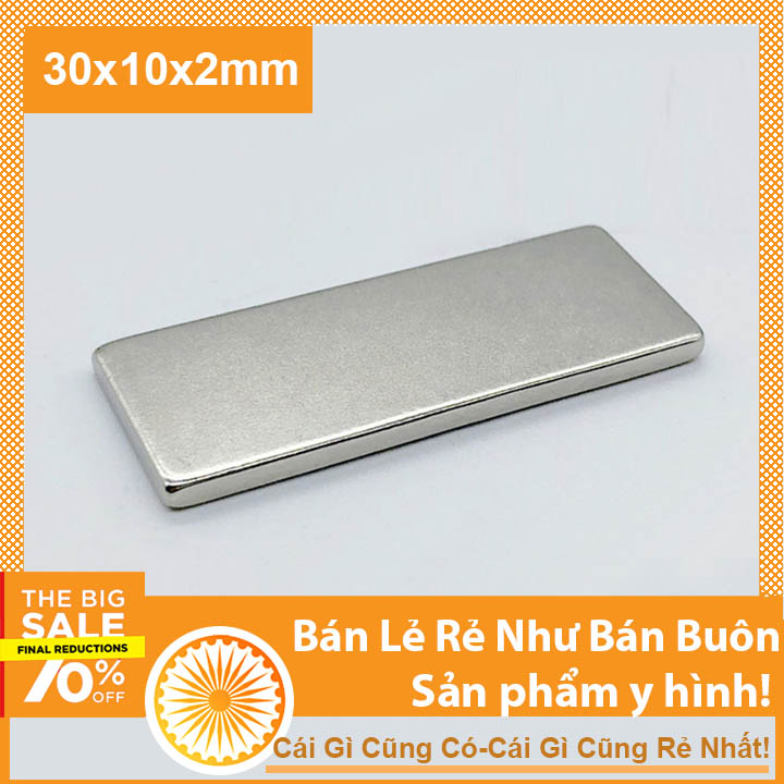 10 viên nam châm đất hiếm 30x10x2mm