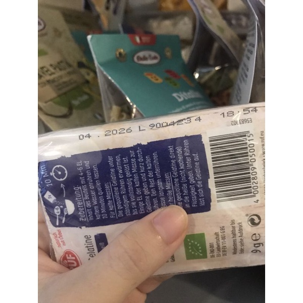 Gelatin hữu cơ Ruf Bio ĐỨC 9g- mẫu mới