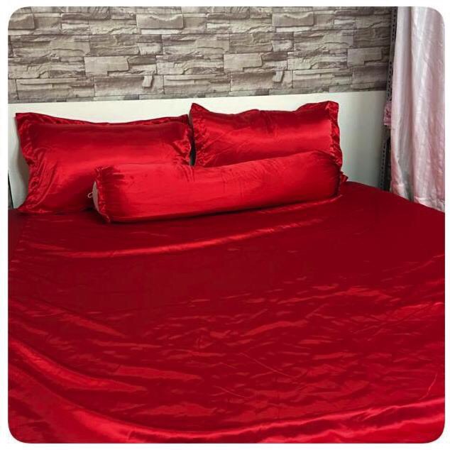( Lụa Loại 1) Chăn Lẻ Phi Lụa Màu Đỏ Đô Cao Cấp Mềm Mại Lan Pham Bedding.