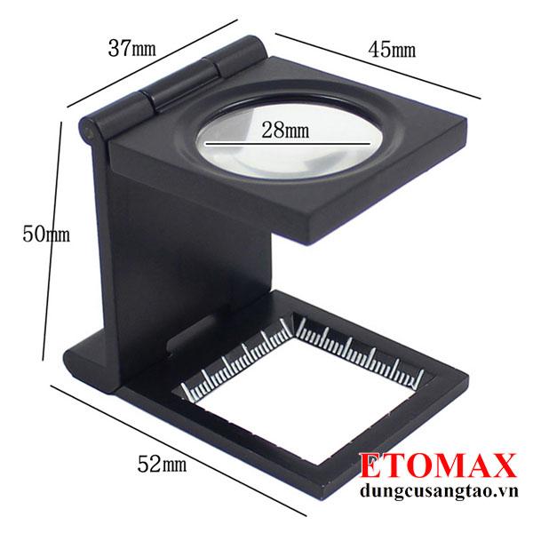 Kính lúp mini 10X có thước đo