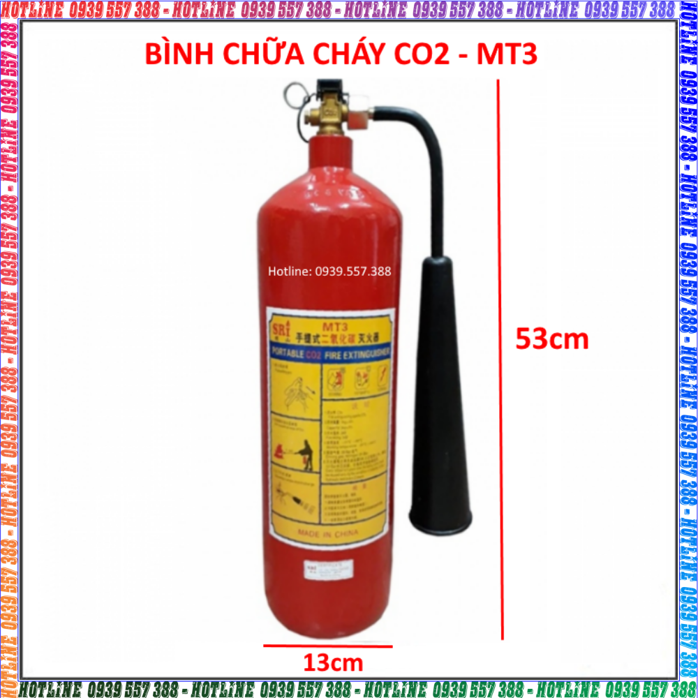 BÌNH CHỮA CHÁY CO2 - MT3 , BÌNH KHÍ CHỮA CHÁY , BÌNH CỨU HỎA