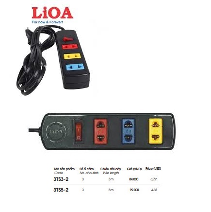 Lioa - Ổ CẮM 3TS3-2 / 3TS5-2