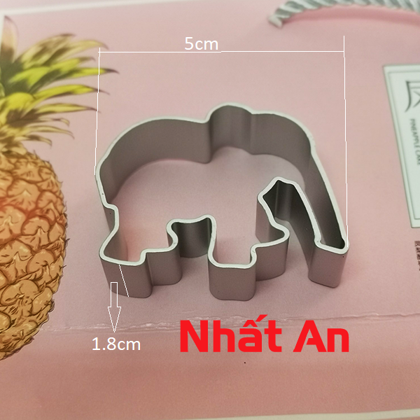 Khuôn nhấn bánh dứa hình con voi 2 cái