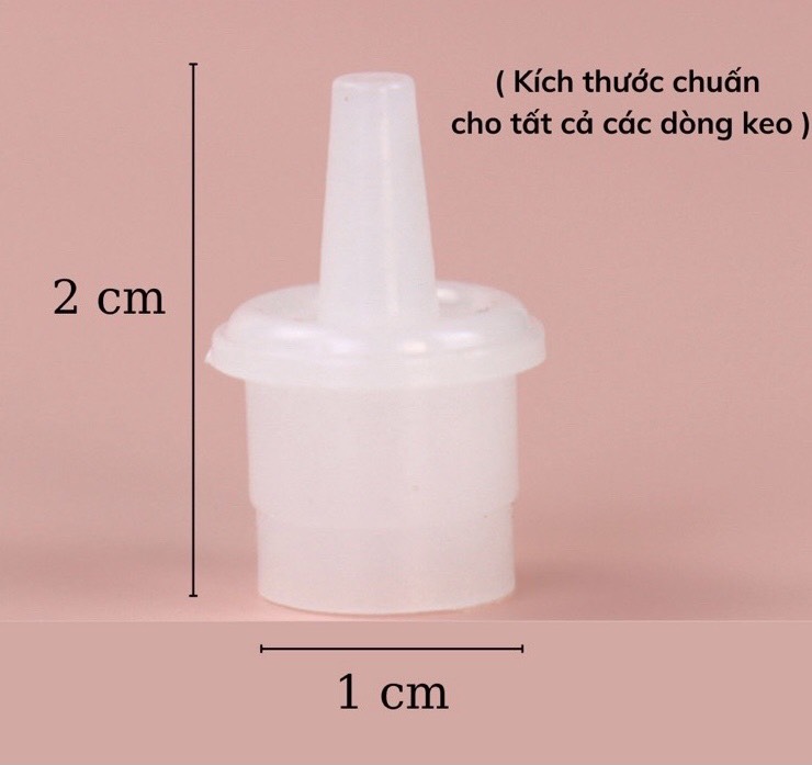 Nút thay đầu chai keo nối mi_nắp keo thay thế vòi chai keo bị tắc_ đầu vòi thay thế chai keo, phụ liệu mi hà